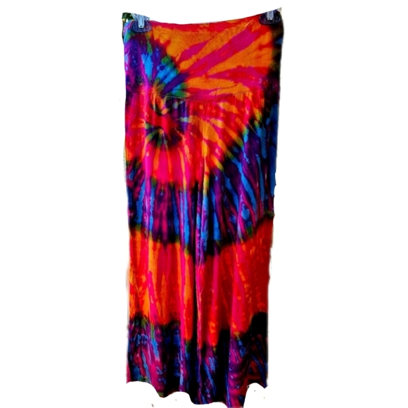 TIE DYE HW Palazzo Stretchy Rayon Pants *8 Colors Avail.*-OS NEW - Picture 3 of 9
